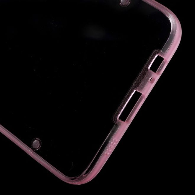Galaxy S6 Edge Plus Klares Hart Plastik Case mit elastischem Rahmen - pink