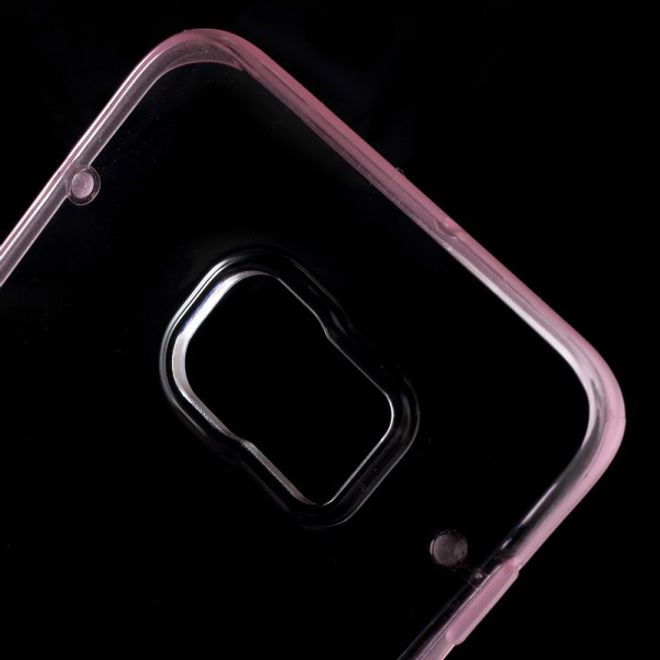 Galaxy S6 Edge Plus Klares Hart Plastik Case mit elastischem Rahmen - pink