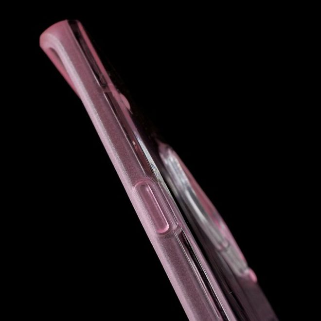 Galaxy S6 Edge Plus Klares Hart Plastik Case mit elastischem Rahmen - pink