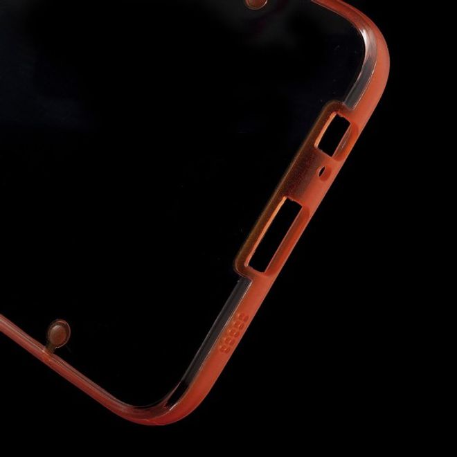 Galaxy S6 Edge Plus Klares Hart Plastik Case mit elastischem Rahmen - orange