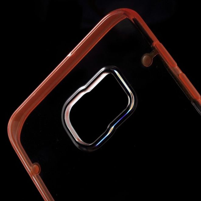 Galaxy S6 Edge Plus Klares Hart Plastik Case mit elastischem Rahmen - orange