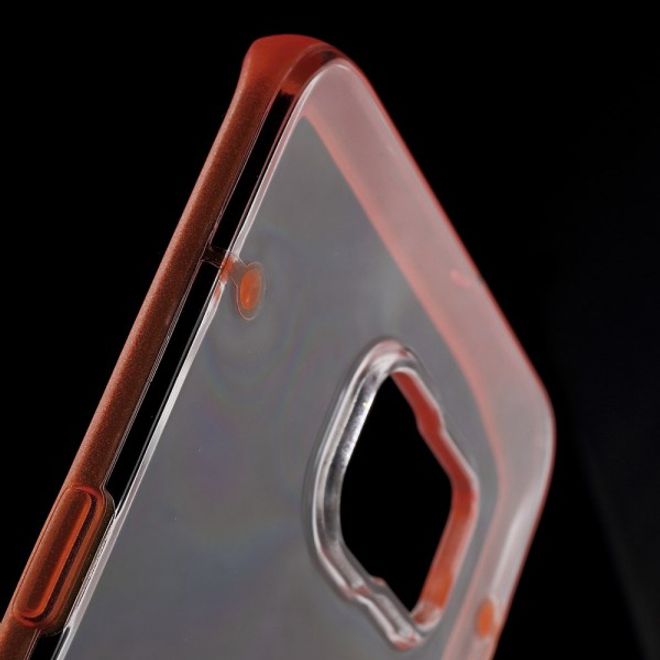 Galaxy S6 Edge Plus Klares Hart Plastik Case mit elastischem Rahmen - orange