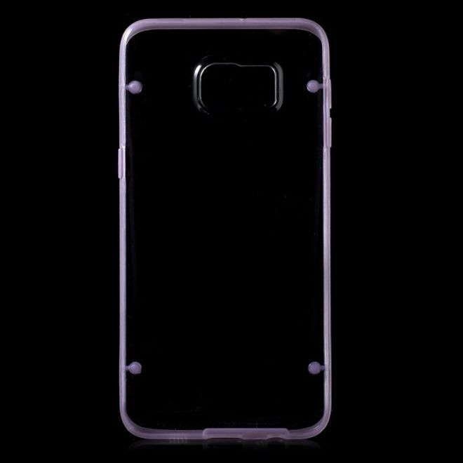 Galaxy S6 Edge Plus Klares Hart Plastik Case mit elastischem Rahmen - purpur