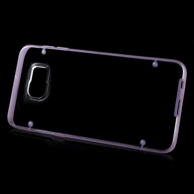 Galaxy S6 Edge Plus Klares Hart Plastik Case mit elastischem Rahmen - purpur