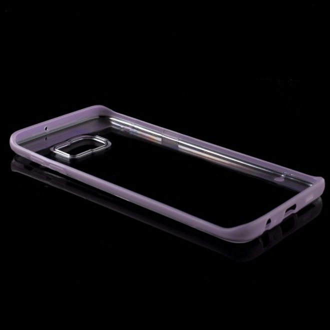Galaxy S6 Edge Plus Klares Hart Plastik Case mit elastischem Rahmen - purpur
