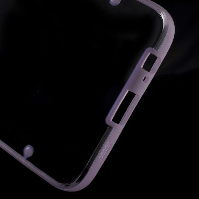 Galaxy S6 Edge Plus Klares Hart Plastik Case mit elastischem Rahmen - purpur