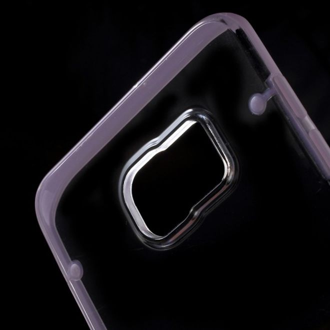 Galaxy S6 Edge Plus Klares Hart Plastik Case mit elastischem Rahmen - purpur