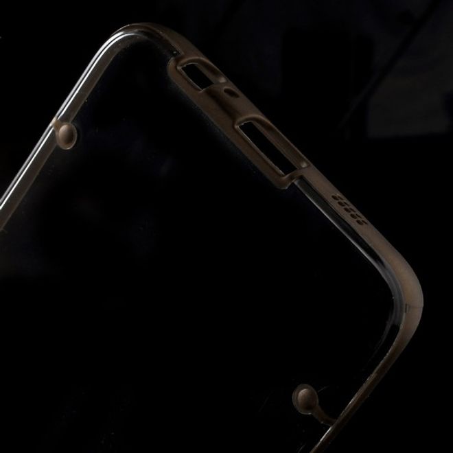 Galaxy S6 Edge Plus Klares Hart Plastik Case mit elastischem Rahmen - braun