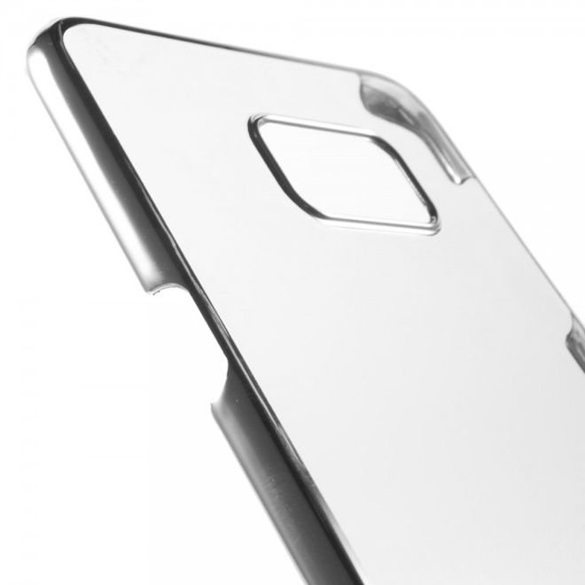 Galaxy S6 Edge Plus Transparentes Hart Plastik Case mit farbigem Rahmen - silber