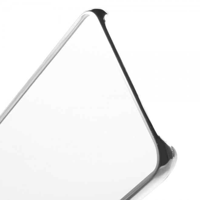 Galaxy S6 Edge Plus Transparentes Hart Plastik Case mit farbigem Rahmen - silber