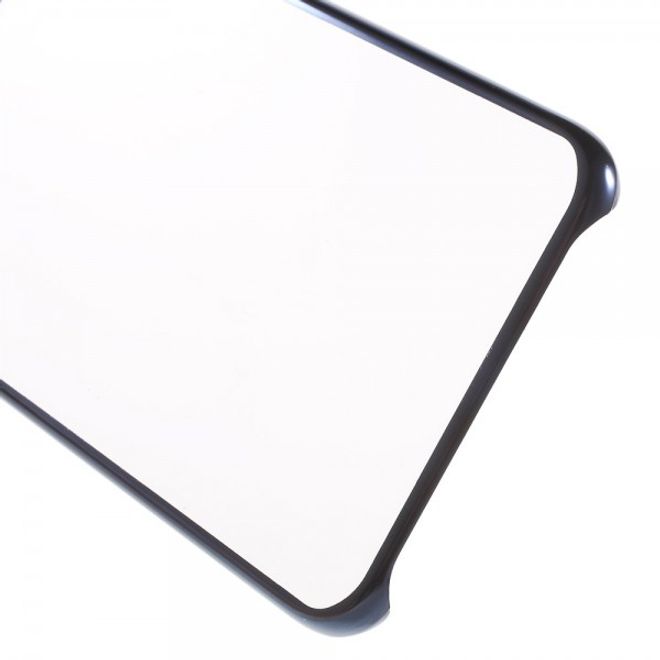 Galaxy S6 Edge Plus Transparentes Hart Plastik Case mit farbigem Rahmen - blau