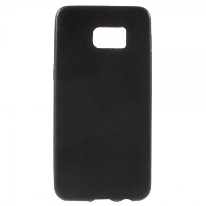 Galaxy S6 Edge Plus Hart Plastik Case mit lederartiger Textur - schwarz