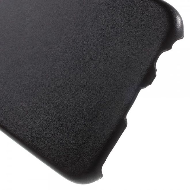 Galaxy S6 Edge Plus Hart Plastik Case mit lederartiger Textur - schwarz