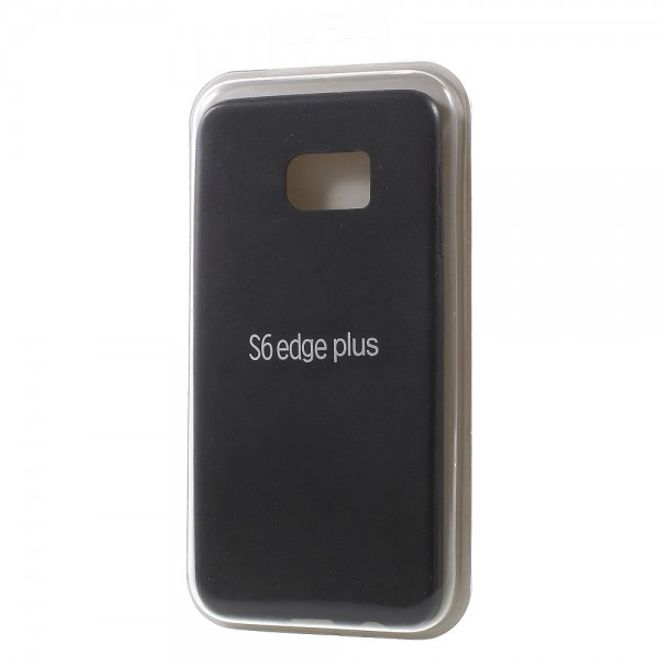 Galaxy S6 Edge Plus Hart Plastik Case mit lederartiger Textur - schwarz