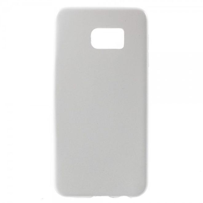 Galaxy S6 Edge Plus Hart Plastik Case mit lederartiger Textur - weiss