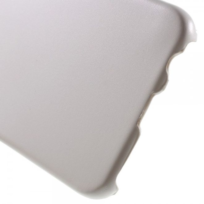 Galaxy S6 Edge Plus Hart Plastik Case mit lederartiger Textur - weiss