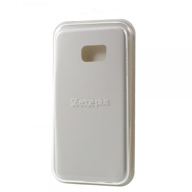 Galaxy S6 Edge Plus Hart Plastik Case mit lederartiger Textur - weiss