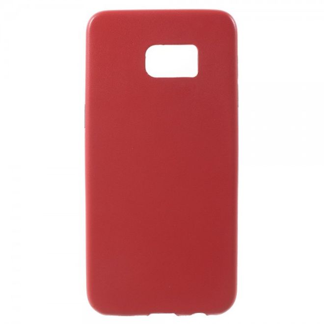 Galaxy S6 Edge Plus Hart Plastik Case mit lederartiger Textur - rot