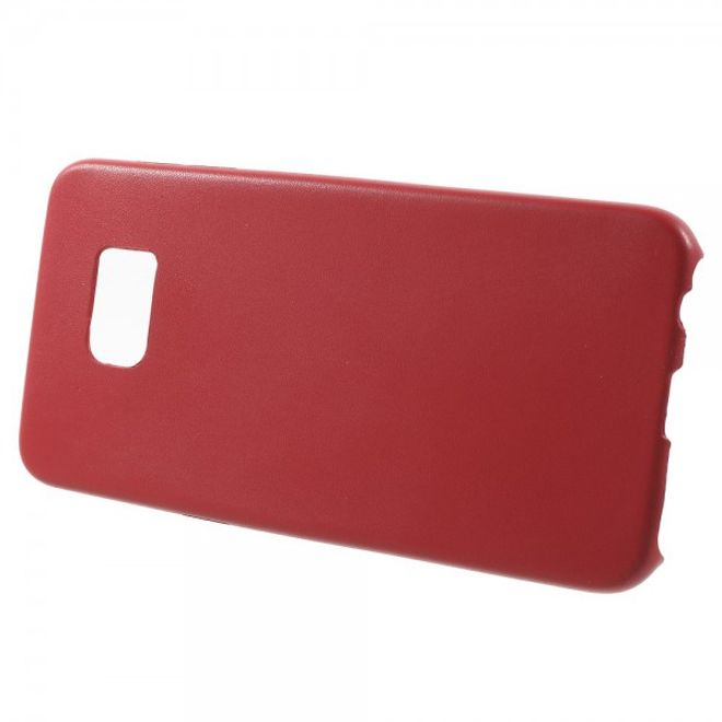 Galaxy S6 Edge Plus Hart Plastik Case mit lederartiger Textur - rot