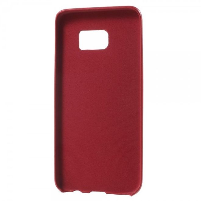 Galaxy S6 Edge Plus Hart Plastik Case mit lederartiger Textur - rot