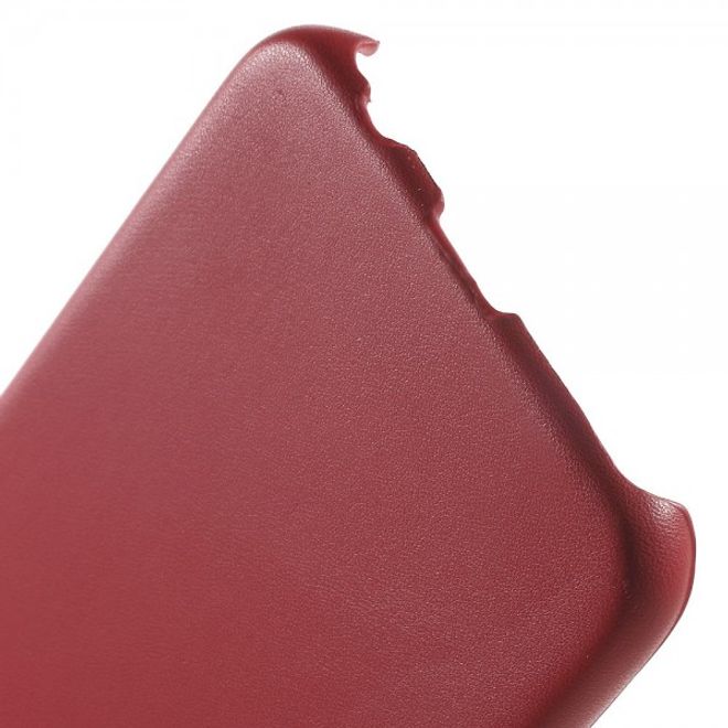 Galaxy S6 Edge Plus Hart Plastik Case mit lederartiger Textur - rot