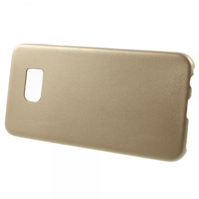 Galaxy S6 Edge Plus Hart Plastik Case mit lederartiger Textur - champagnerfarben