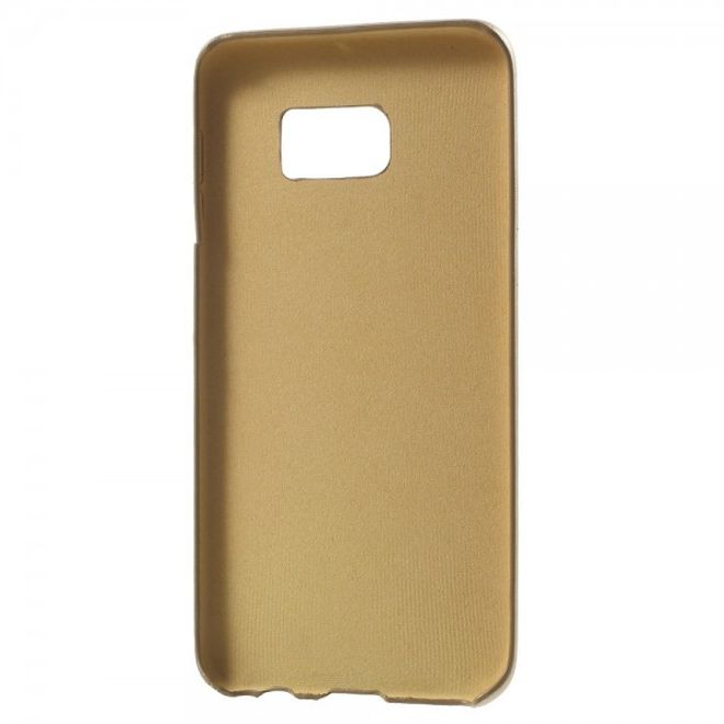 Galaxy S6 Edge Plus Hart Plastik Case mit lederartiger Textur - champagnerfarben