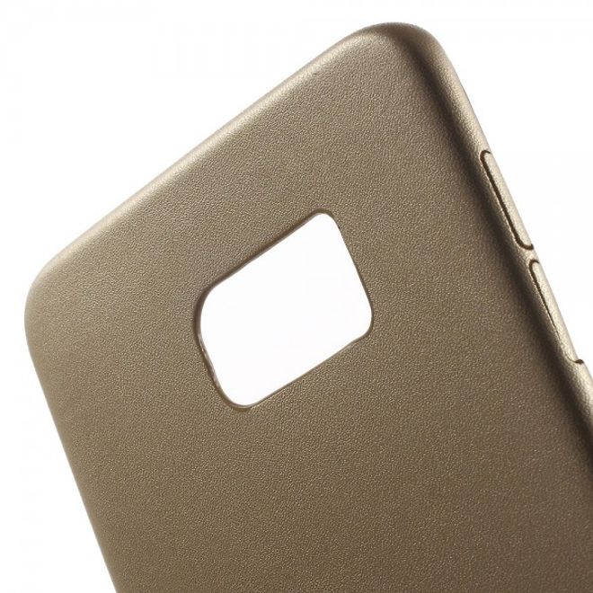 Galaxy S6 Edge Plus Hart Plastik Case mit lederartiger Textur - champagnerfarben