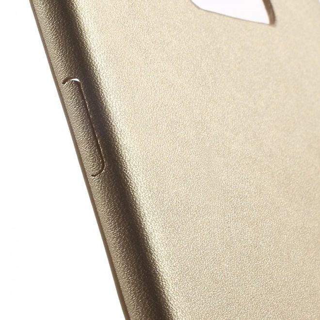 Galaxy S6 Edge Plus Hart Plastik Case mit lederartiger Textur - champagnerfarben