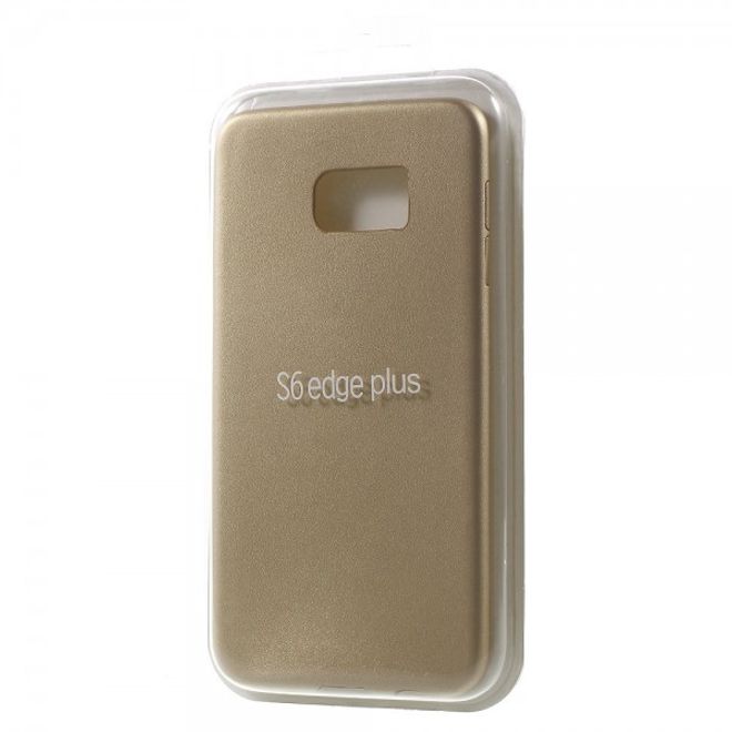 Galaxy S6 Edge Plus Hart Plastik Case mit lederartiger Textur - champagnerfarben