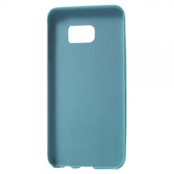 Galaxy S6 Edge Plus Hart Plastik Case mit lederartiger Textur - hellblau