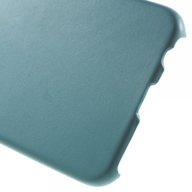 Galaxy S6 Edge Plus Hart Plastik Case mit lederartiger Textur - hellblau