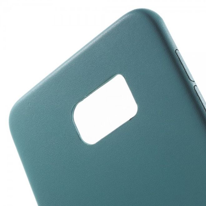 Galaxy S6 Edge Plus Hart Plastik Case mit lederartiger Textur - hellblau