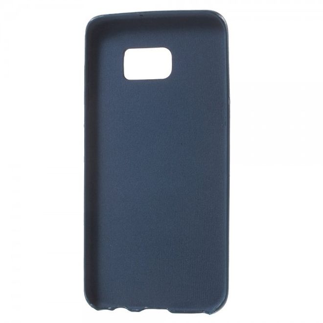 Galaxy S6 Edge Plus Hart Plastik Case mit lederartiger Textur - dunkelblau