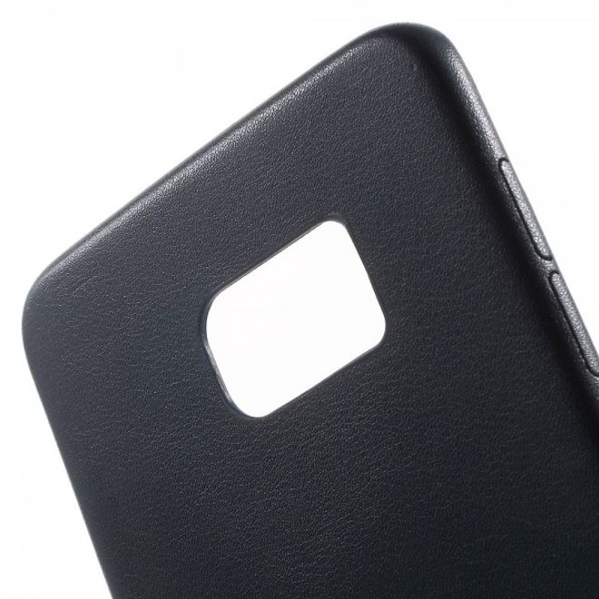 Galaxy S6 Edge Plus Hart Plastik Case mit lederartiger Textur - dunkelblau