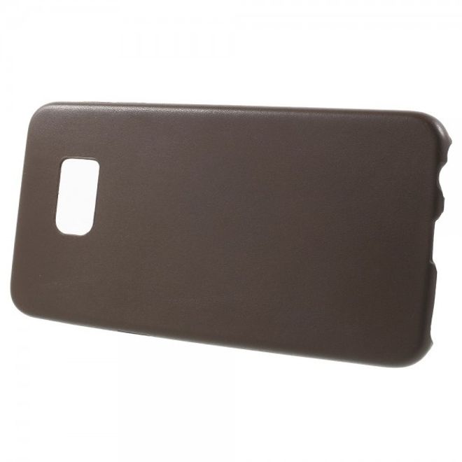 Galaxy S6 Edge Plus Hart Plastik Case mit lederartiger Textur - kaffeefarben
