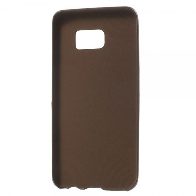 Galaxy S6 Edge Plus Hart Plastik Case mit lederartiger Textur - kaffeefarben