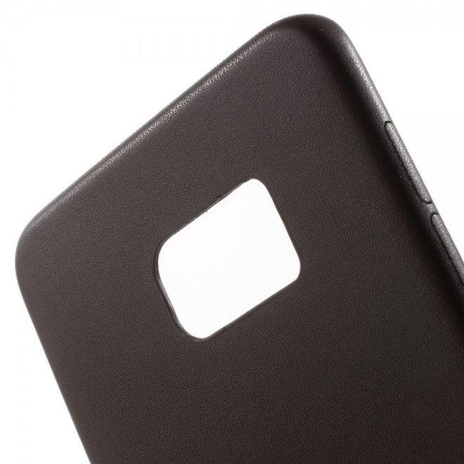 Galaxy S6 Edge Plus Hart Plastik Case mit lederartiger Textur - kaffeefarben