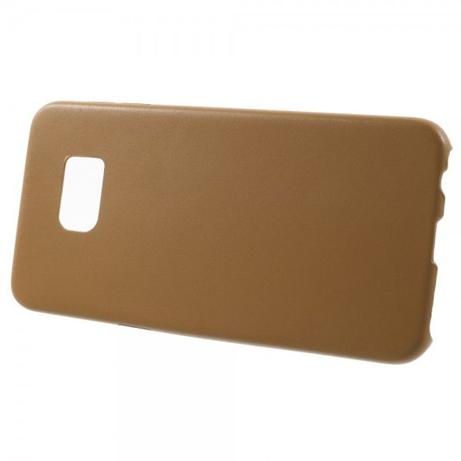 Galaxy S6 Edge Plus Hart Plastik Case mit lederartiger Textur - braun