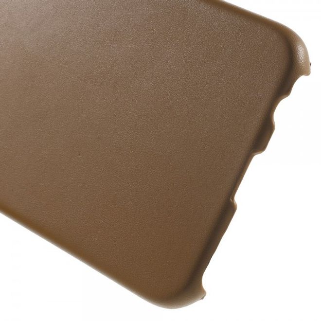 Galaxy S6 Edge Plus Hart Plastik Case mit lederartiger Textur - braun