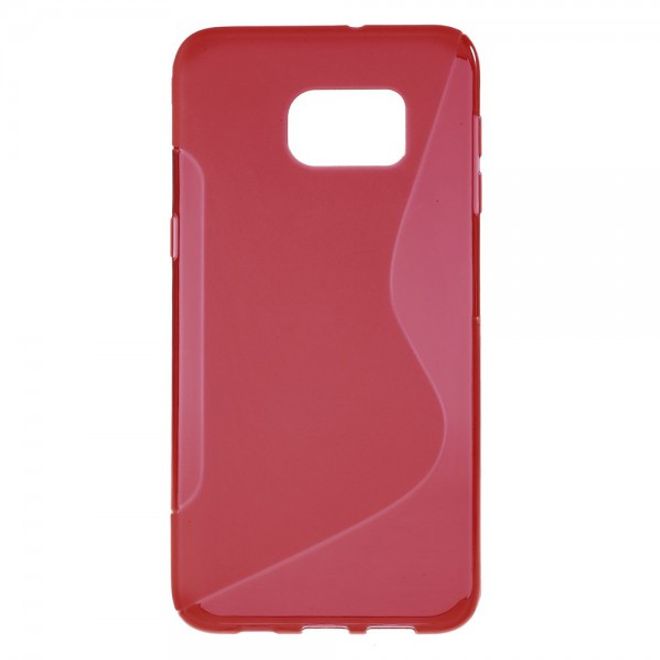Galaxy S6 Edge Plus Elastisches Plastik Case S-Shape - rot