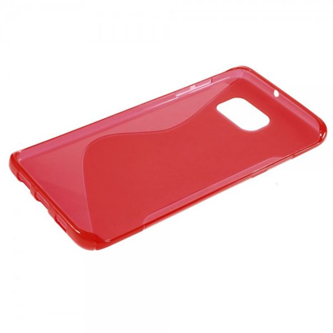 Galaxy S6 Edge Plus Elastisches Plastik Case S-Shape - rot