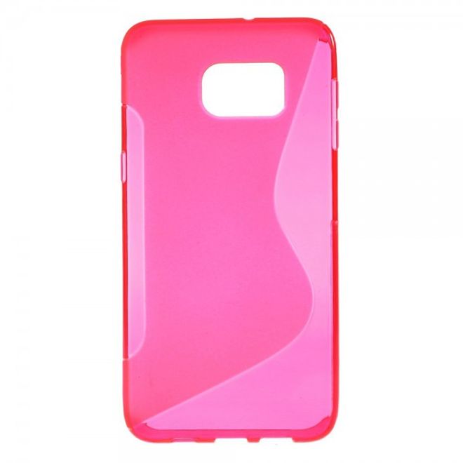 Galaxy S6 Edge Plus Elastisches Plastik Case S-Shape - rosa