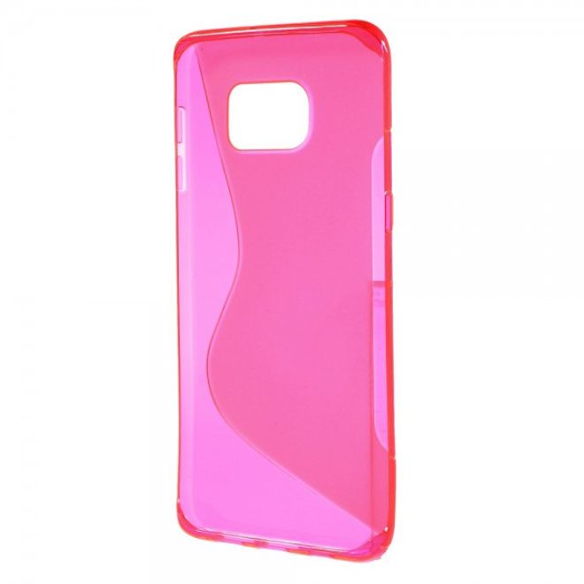 Galaxy S6 Edge Plus Elastisches Plastik Case S-Shape - rosa