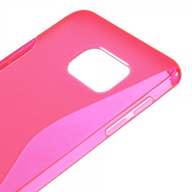 Galaxy S6 Edge Plus Elastisches Plastik Case S-Shape - rosa
