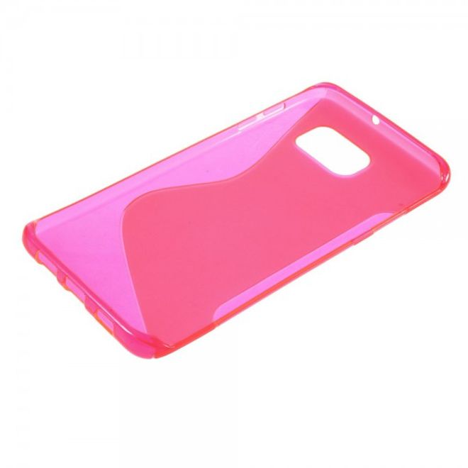 Galaxy S6 Edge Plus Elastisches Plastik Case S-Shape - rosa