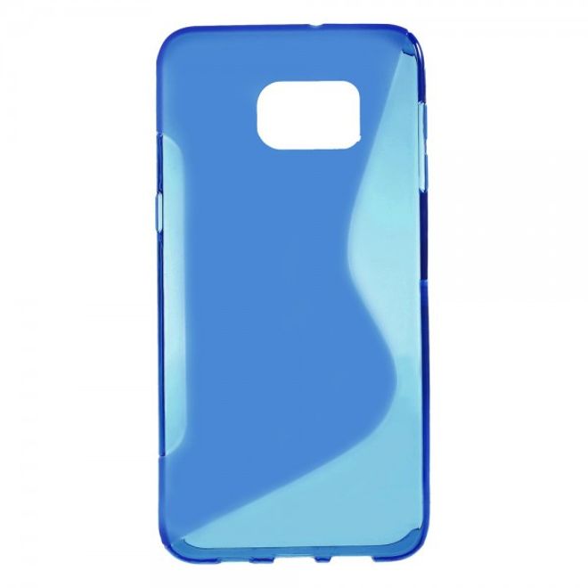 Galaxy S6 Edge Plus Elastisches Plastik Case S-Shape - blau