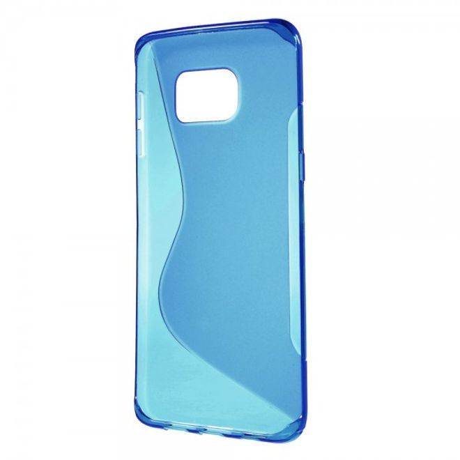Galaxy S6 Edge Plus Elastisches Plastik Case S-Shape - blau