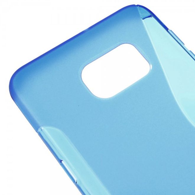 Galaxy S6 Edge Plus Elastisches Plastik Case S-Shape - blau