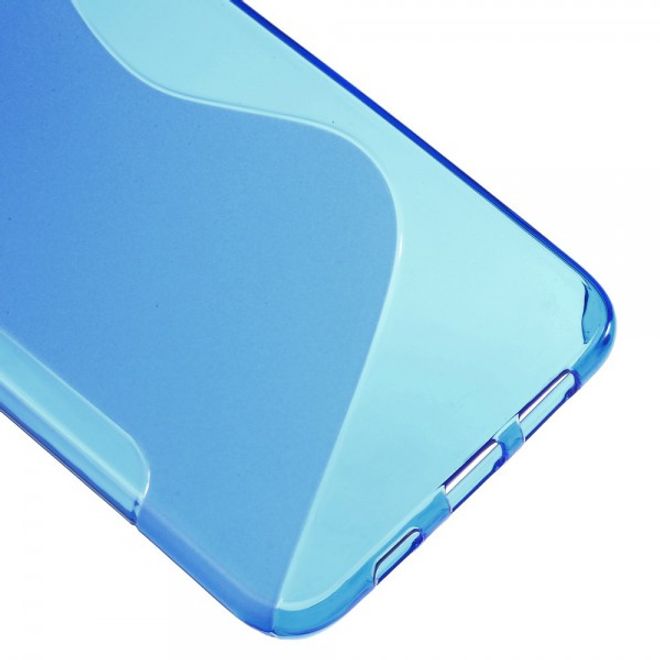 Galaxy S6 Edge Plus Elastisches Plastik Case S-Shape - blau